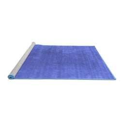 Sideview of Machine Washable Abstract Blue Contemporary Rug, wshcon2010blu