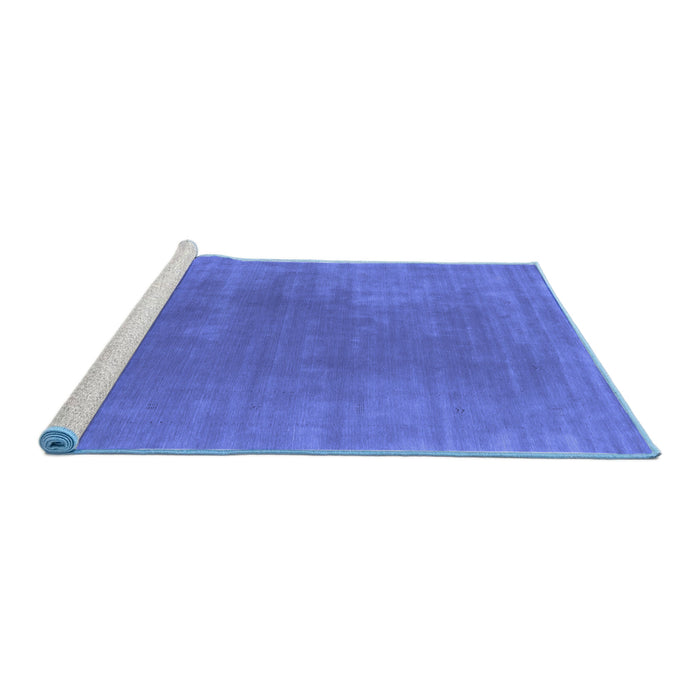 Sideview of Machine Washable Abstract Blue Contemporary Rug, wshcon2010blu