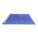 Sideview of Machine Washable Abstract Blue Contemporary Rug, wshcon2010blu