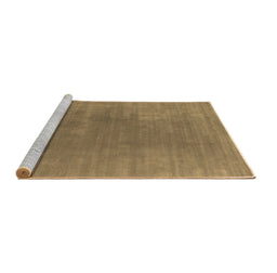 Sideview of Machine Washable Abstract Brown Contemporary Rug, wshcon2010brn
