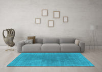 Machine Washable Abstract Light Blue Contemporary Rug, wshcon2010lblu