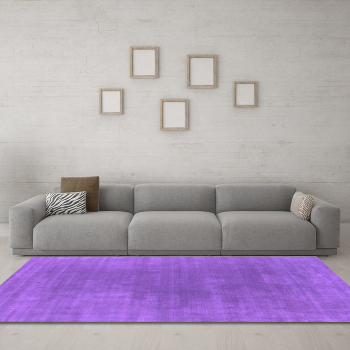 Machine Washable Abstract Purple Contemporary Area Rugs in a Living Room, wshcon2010pur