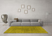 Machine Washable Abstract Yellow Contemporary Rug in a Living Room, wshcon2010yw