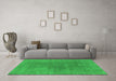 Machine Washable Abstract Green Contemporary Area Rugs in a Living Room,, wshcon2010grn