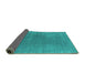 Sideview of Abstract Turquoise Contemporary Rug, con2010turq