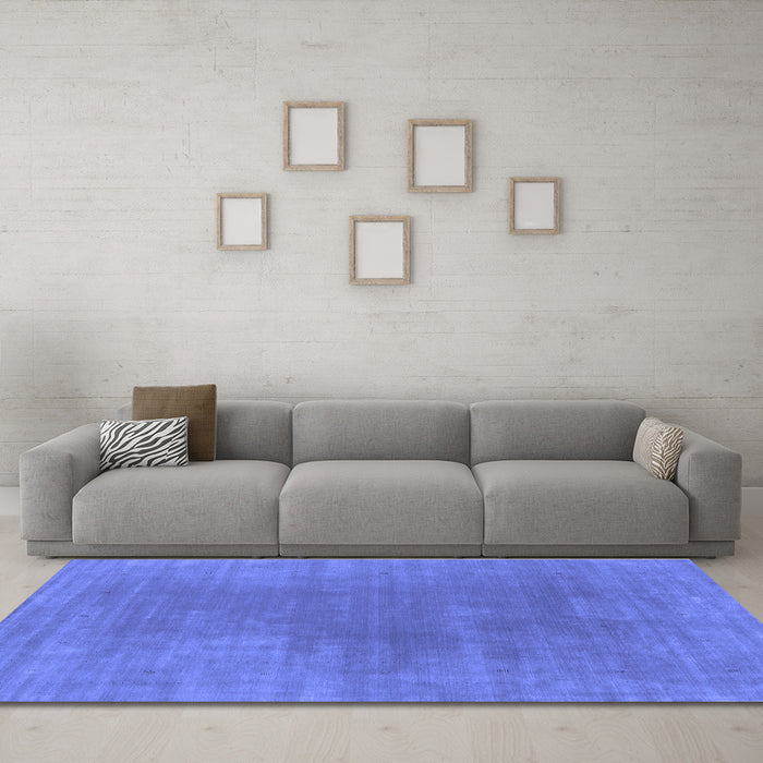 Machine Washable Abstract Blue Contemporary Rug in a Living Room, wshcon2010blu