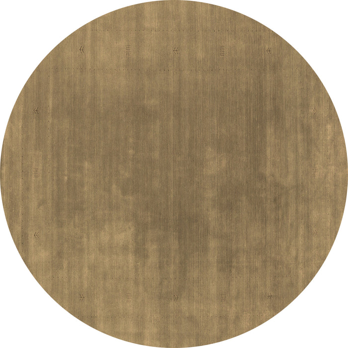 Round Machine Washable Abstract Brown Contemporary Rug, wshcon2010brn