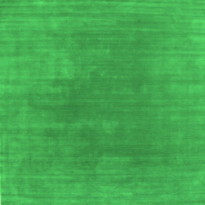 Serging Thickness of Abstract Green Contemporary Rug, con2010grn