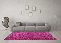 Machine Washable Abstract Pink Contemporary Rug, wshcon2011pnk