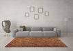 Machine Washable Abstract Brown Contemporary Rug in a Living Room,, wshcon2011brn