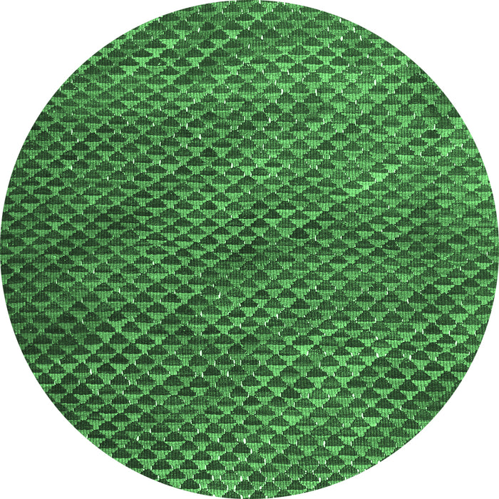 Round Abstract Emerald Green Contemporary Rug, con2011emgrn