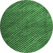 Round Abstract Emerald Green Contemporary Rug, con2011emgrn