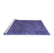 Sideview of Machine Washable Abstract Blue Contemporary Rug, wshcon2011blu