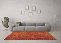 Machine Washable Abstract Orange Contemporary Rug, wshcon2011org