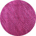 Round Machine Washable Abstract Pink Contemporary Rug, wshcon2011pnk