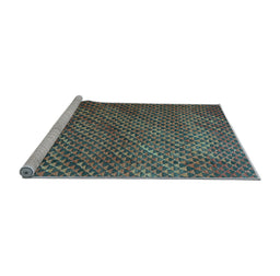 Sideview of Machine Washable Abstract Light Blue Contemporary Rug, wshcon2011lblu