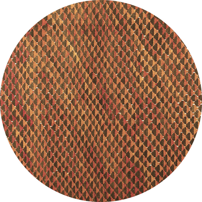 Round Abstract Brown Contemporary Rug, con2011brn