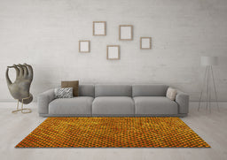 Machine Washable Abstract Yellow Contemporary Rug in a Living Room, wshcon2011yw
