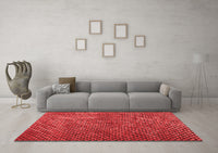 Machine Washable Abstract Red Contemporary Rug, wshcon2011red