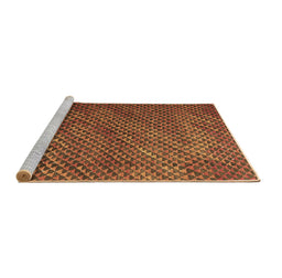 Sideview of Machine Washable Abstract Brown Contemporary Rug, wshcon2011brn