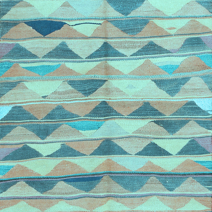 Square Southwestern Light Blue Country Rug, con2012lblu