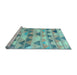 Sideview of Machine Washable Southwestern Light Blue Country Rug, wshcon2012lblu