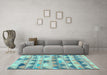 Machine Washable Southwestern Light Blue Country Rug in a Living Room, wshcon2012lblu