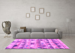 Machine Washable Southwestern Purple Country Area Rugs in a Living Room, wshcon2012pur