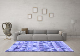 Machine Washable Southwestern Blue Country Rug in a Living Room, wshcon2012blu