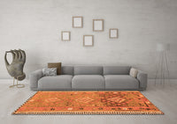 Machine Washable Southwestern Orange Country Rug, wshcon2013org