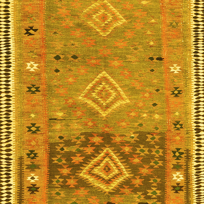 Machine Washable Southwestern Yellow Country Rug, wshcon2013yw