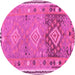 Round Southwestern Pink Country Rug, con2013pnk