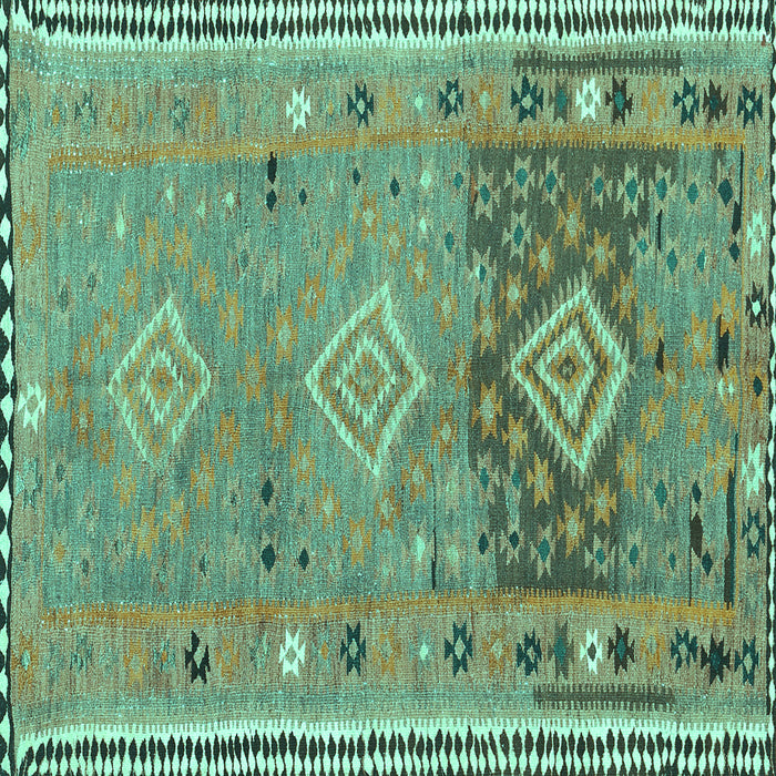 Square Southwestern Turquoise Country Rug, con2013turq