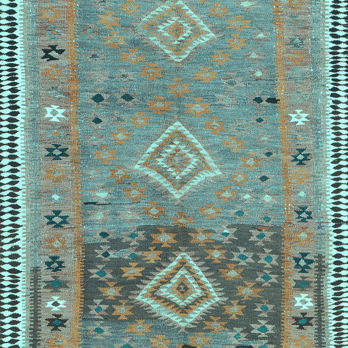 Machine Washable Southwestern Light Blue Country Rug, wshcon2013lblu