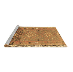 Sideview of Machine Washable Southwestern Brown Country Rug, wshcon2013brn