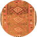 Square Southwestern Orange Country Rug, con2013org