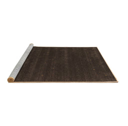 Sideview of Machine Washable Abstract Brown Contemporary Rug, wshcon2014brn