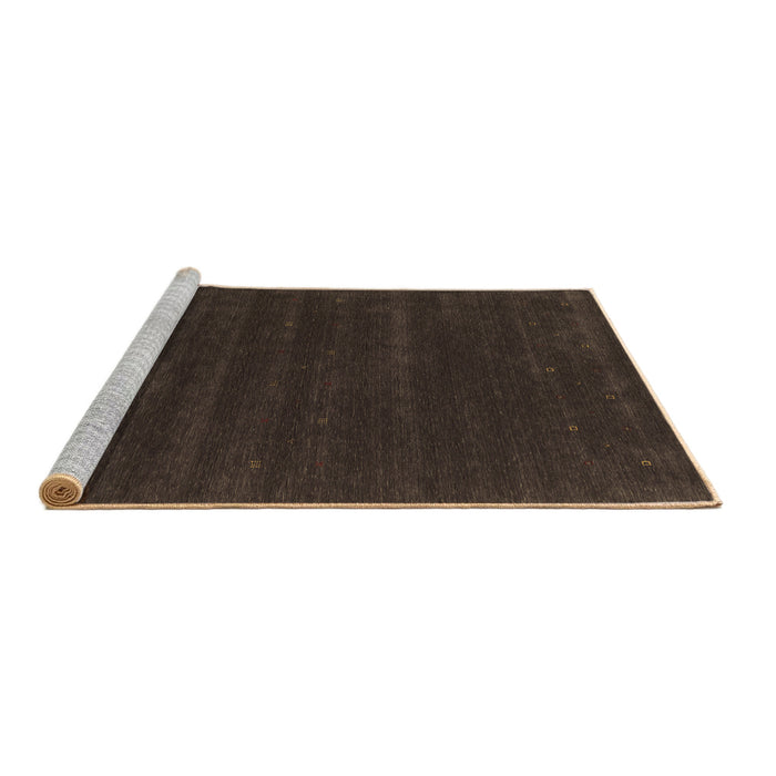 Sideview of Machine Washable Abstract Brown Contemporary Rug, wshcon2014brn