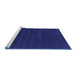 Sideview of Machine Washable Abstract Blue Contemporary Rug, wshcon2014blu