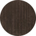 Round Abstract Brown Contemporary Rug, con2014brn