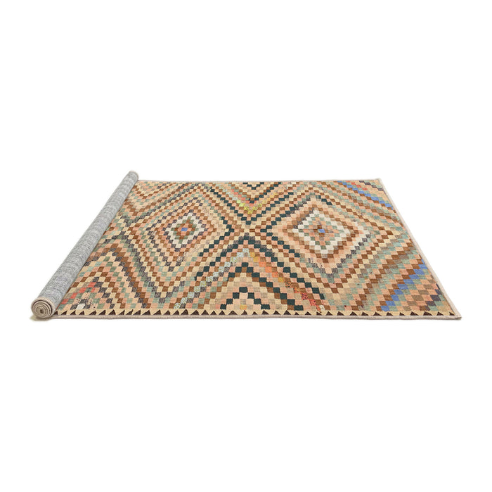 Serging Thickness of Machine Washable Contemporary Brown Rug, wshcon2015