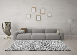 Machine Washable Southwestern Gray Country Rug in a Living Room,, wshcon2015gry