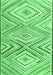 Machine Washable Southwestern Emerald Green Country Area Rugs, wshcon2015emgrn