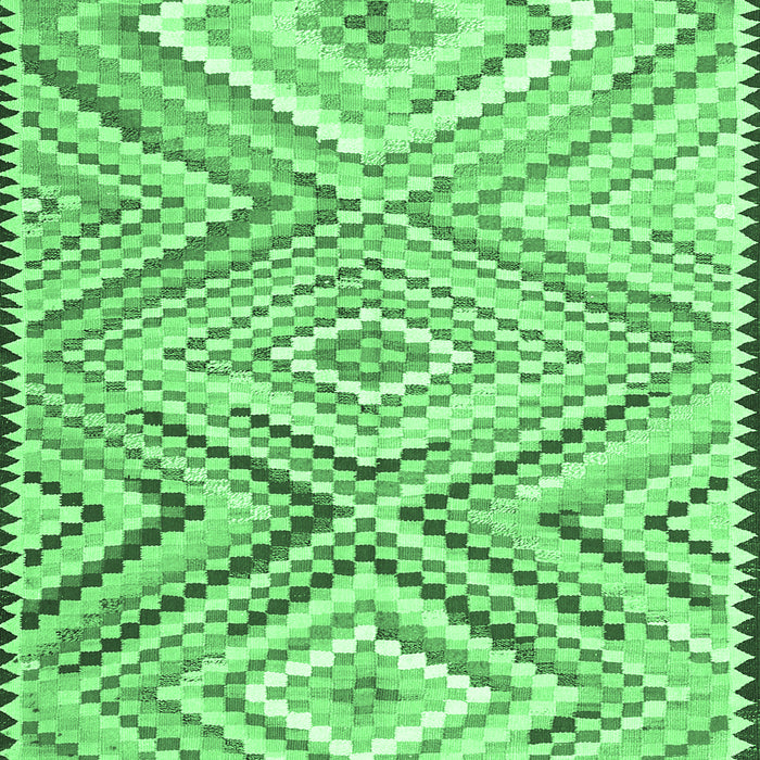 Machine Washable Southwestern Emerald Green Country Area Rugs, wshcon2015emgrn