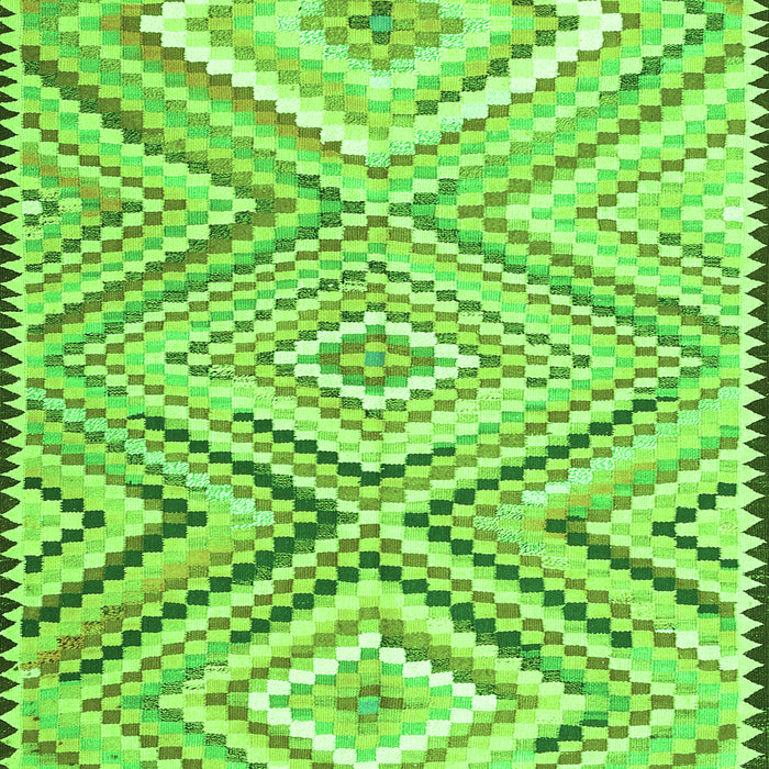 Serging Thickness of Machine Washable Southwestern Green Country Area Rugs, wshcon2015grn