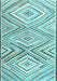 Southwestern Light Blue Country Rug, con2015lblu