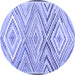 Round Southwestern Blue Country Rug, con2015blu