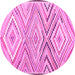 Round Southwestern Pink Country Rug, con2015pnk