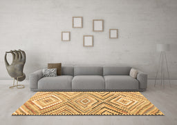 Machine Washable Southwestern Brown Country Rug in a Living Room,, wshcon2015brn