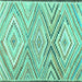 Square Machine Washable Southwestern Turquoise Country Area Rugs, wshcon2015turq